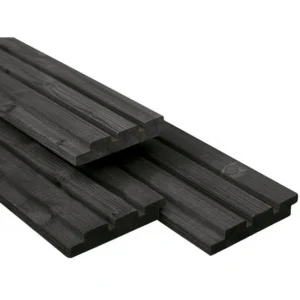 Alternatieve bekleding: zwart Rhombus. Sierlijk en toch robuust. Geeft een meer open en chic uiterlijk aan je MYWOOD schuur.