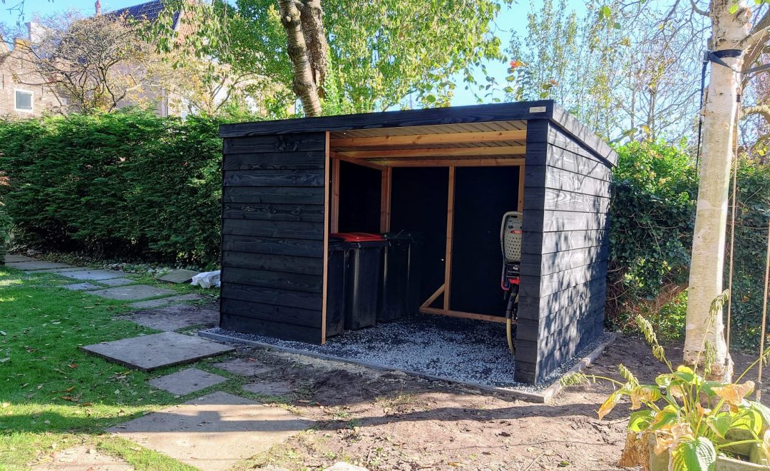 Fietsenschuur model NEW YORK met houtopslag - MYWOOD